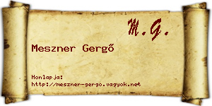 Meszner Gergő névjegykártya