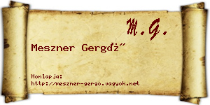 Meszner Gergő névjegykártya